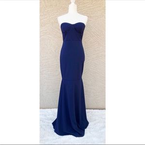 Navy blue formal mermaid dress
